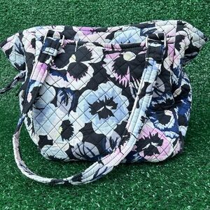 Vera Bradley Black and Purple Floral Shoulder Bag